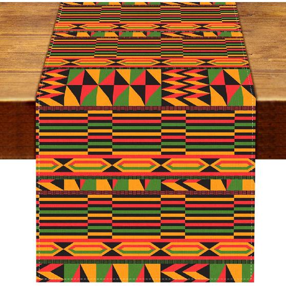 Nepnuser Kwanzaa n Kente Table Runner Juneteenth Decorations n Trible National Holiday Party Supply Home Kitchen Decor 72Inches Long