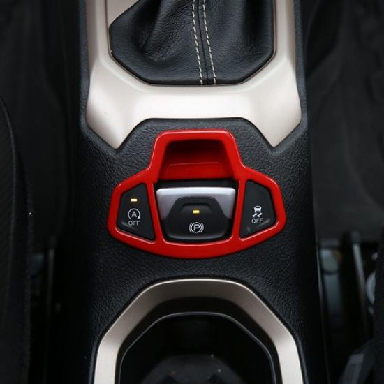 Inner Red ABS Electronic Handbrake Decor Cover Trim for Jeep Renegade 2016-