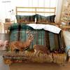 Wild Animals Deer Wildebeest All Season Duvet Cover Cute Bedding Sets Soft Quilt Cover and Pillowcases Single/Double/Queen/King