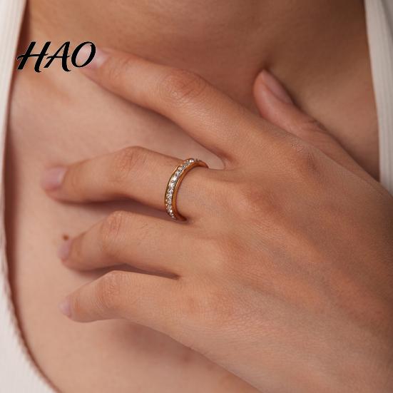 Engagement Ring Smooth Surface Noble Couple Square Wedding Cubic Zirconia Jewelry Accessory
