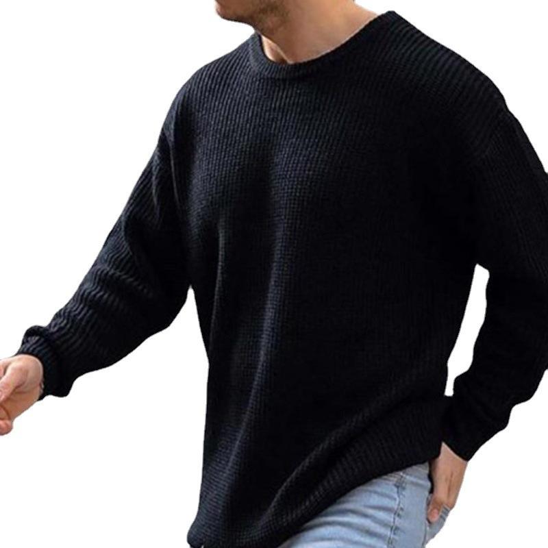 Sweater Men'S Autumn And Winter New Style European And American Fashion Pullover Top Loose Knit Sweater Men