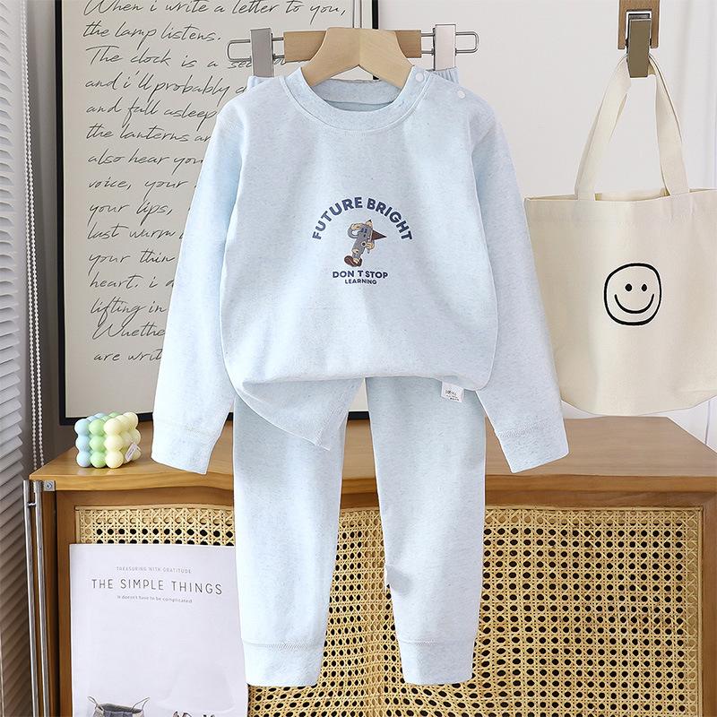 Autumn/Winter Kids' Cotton Long Underwear Set - Cute and Cozy Homewear