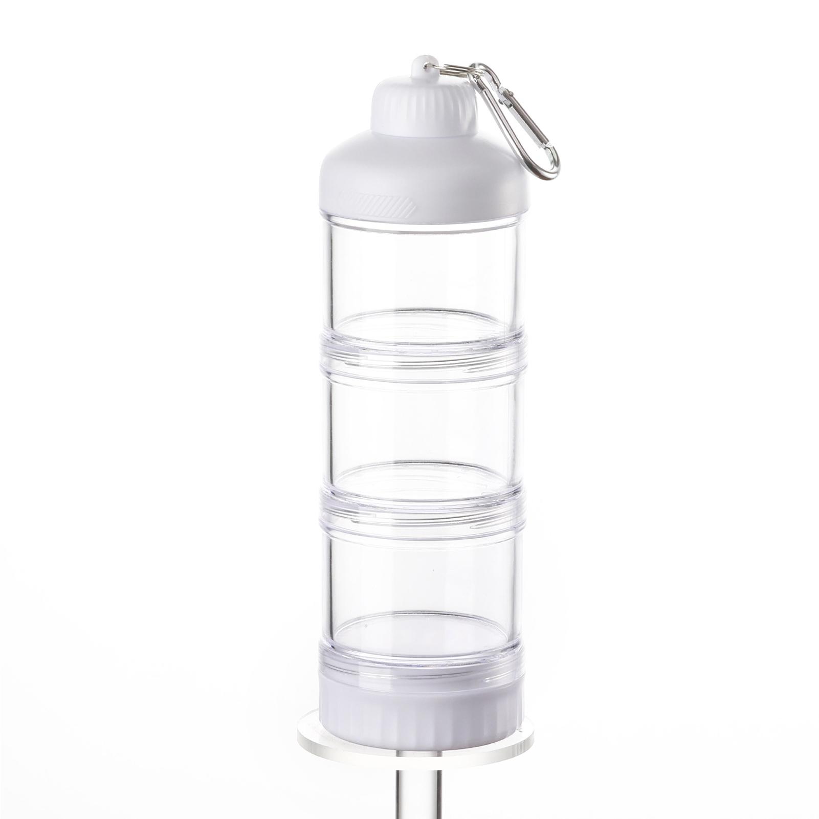 

Protein Powder Dispenser Box Milk Powder Box With Funnel Keychain Portable Container for Toddler Snack Food Storage Box Dispense білий