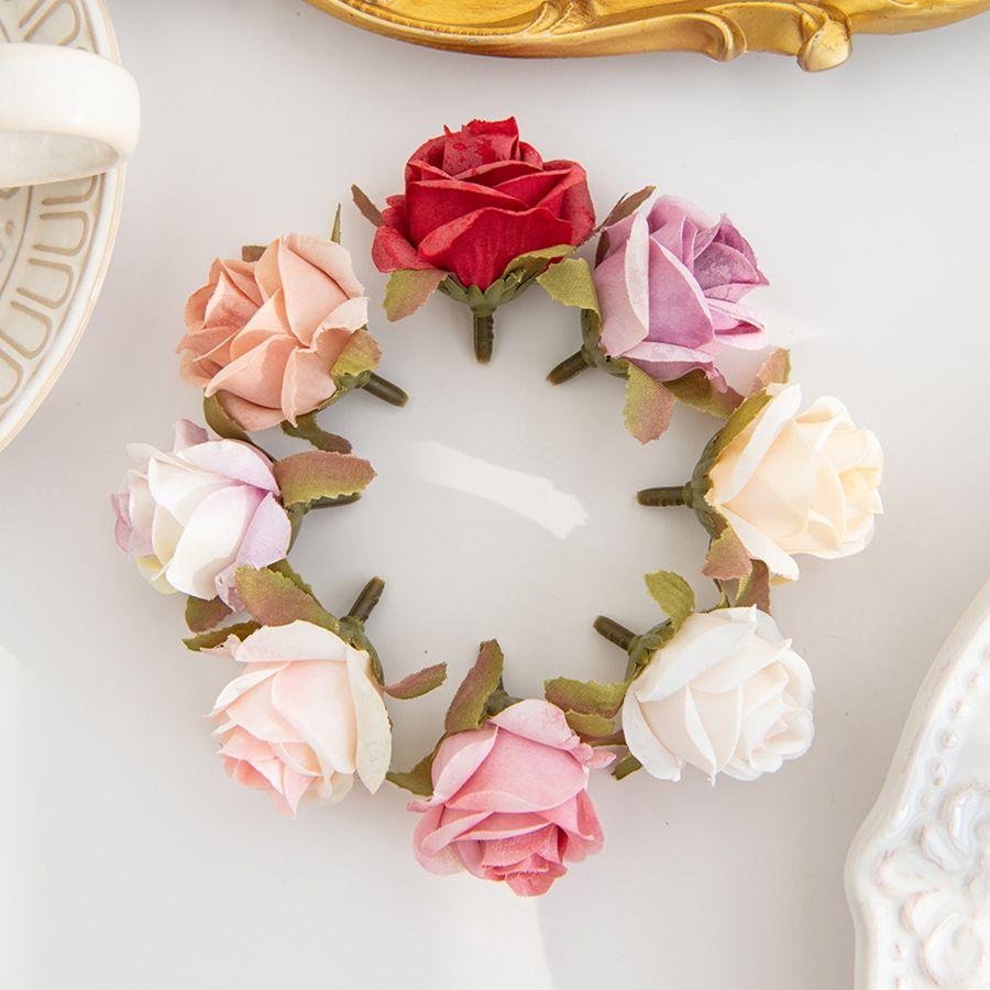 Artificial Flower Silk Rose Head Valentine's Wedding bridal bouquet Decora home Room Outdoor Garden Party DIY Hairpin Gift Box