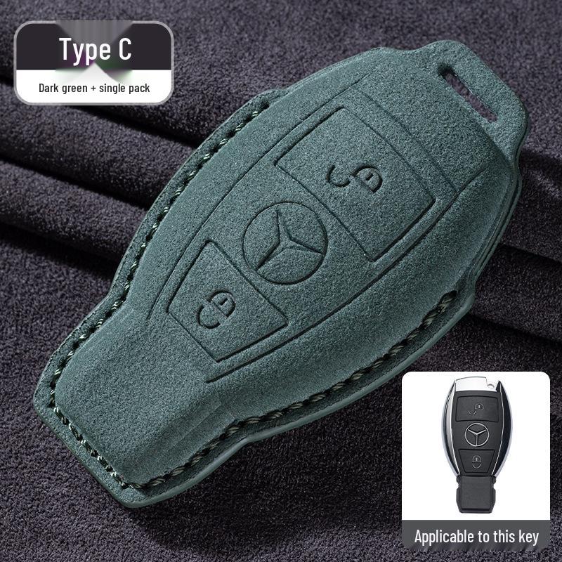 Mercedes-Benz E300L/GLC260/E260L Key Cover with Full Suede and Buckle - Men's Interior Decoration