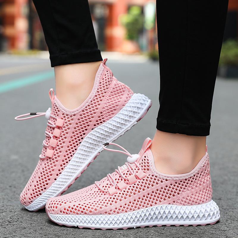 22 Mesh Spring and Summer Breathable Fly-woven Mesh Shoes Sports Shoes Trendy Hollow-soled Casual Shoes Middle School Students Running Shoes