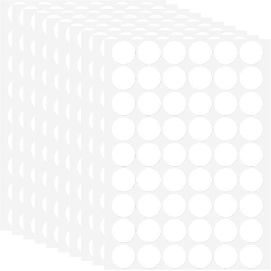 10 Sheets(540 Pieces) Round Blank Sticker Labels 1.2 Inch, Removable White Labels Stickers Dots Waterproof Labels Container Labels for Organizing