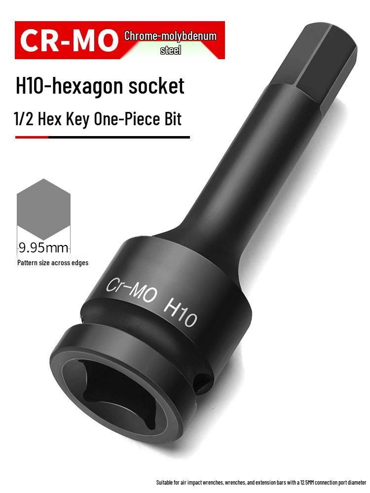 Compact Air Impact Wrench: 1/2" Hex H-Type Pneumatic Screwdriver with Chrome Molybdenum Socket