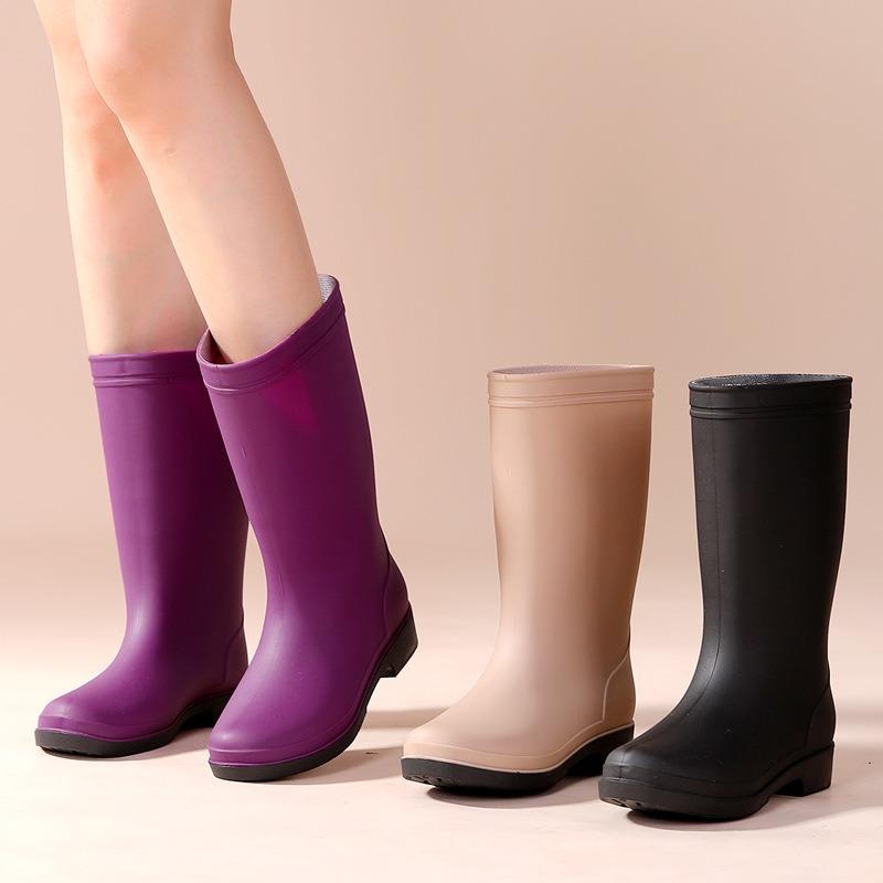 British Fashion Women's Mid-tube Rain Boots Trendy Matte Waterproof Women's Rubber Shoes Kitchen Mother Foot Glove Water Shoes Warm Boots Women
