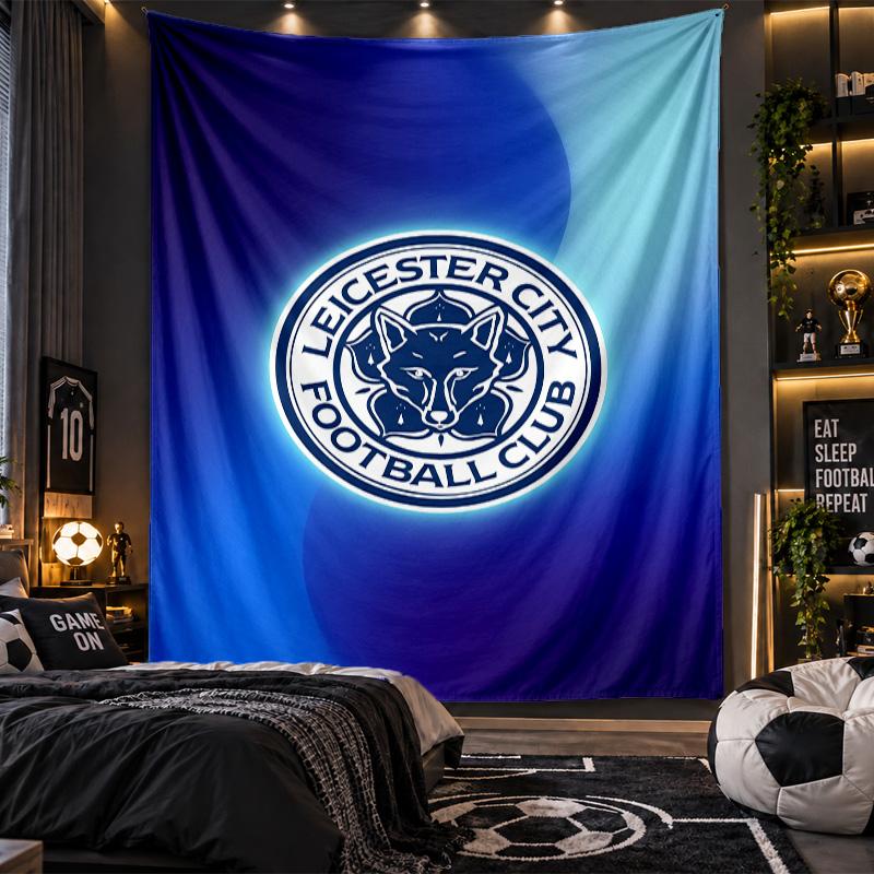 Wall Hanging Tapestry Leicester City Football Print Cloth for Living Room Bedroom Home Decor