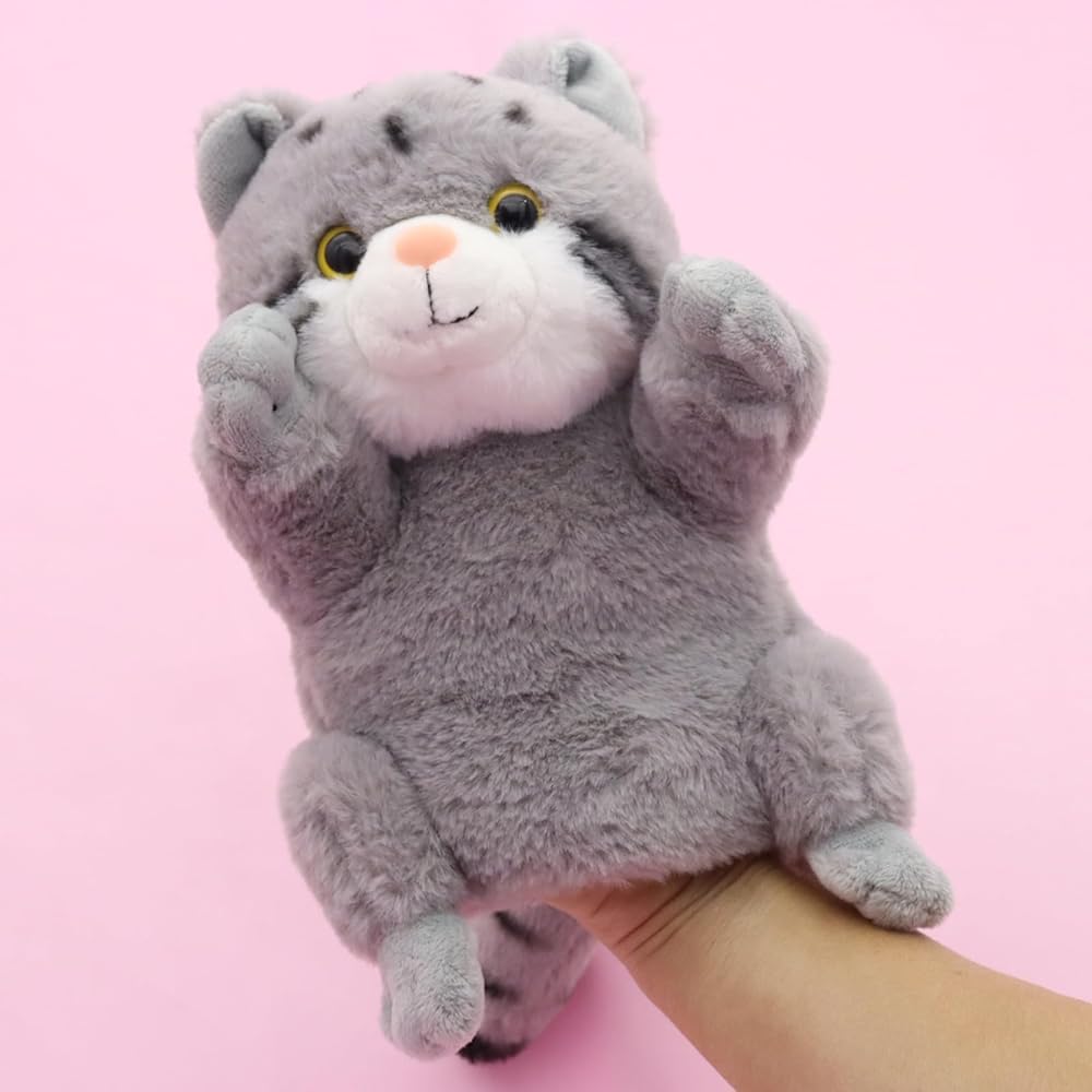 Takeoff Hand Puppet Manul Cat Plush Toy Soft Fabric Educational Plaything