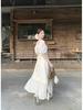 Plus Size Lace Hollow-Out Women's Summer Dress - Waist-Slimming Fairy Design