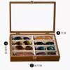 Walnussholzmaserung Transparenter Deckel High-End Acht-Fächer Sonnenbrillen-Aufbewahrungsbox
