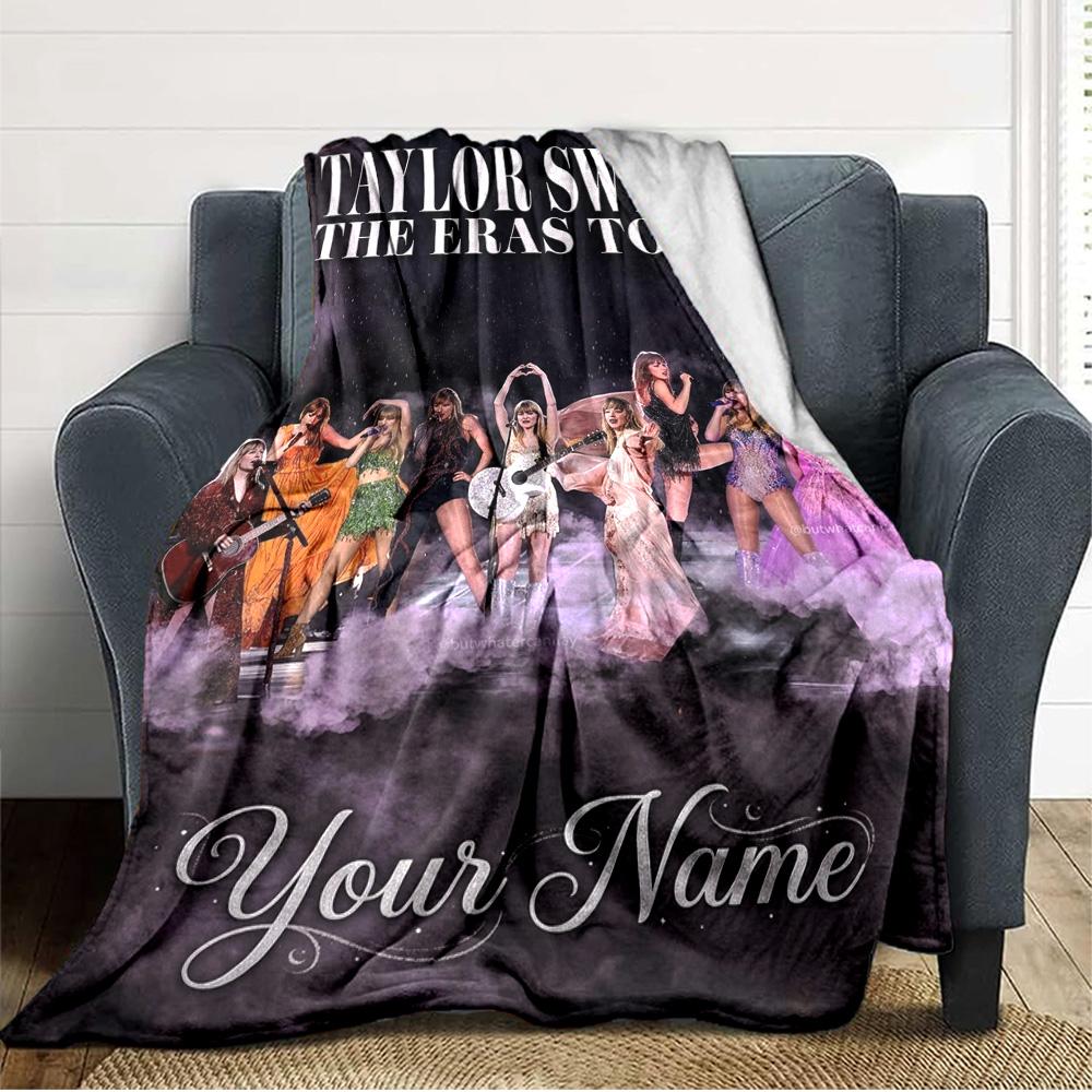 Name Custom Taylor Print Flannel Blanket High Quality Warm Comfortable Cover for All Seasons Perfect for Gifts Home Decor