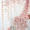 Elegant Sakura Cherry Blossoms Garland Artificial Flowers Wedding Arch Decor Fake Vines Home Party Floral Hanging Decoration