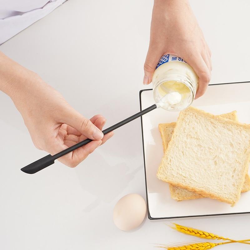 1/3/4Pcs Lengthen Mini Soft Jar Cake Cream Jam Scrapers Silicone Makeup Spatulas Butter Knife Kitchen Tools Accessories