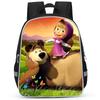 Masha And Bear School Bag Elementary School Cartoon High Definition Printing Large Capacity Zipper Oxford Lightweight Ridge Backpack