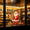 Holiday Decorative Gifts Christmas Window Clings, Cute Santa Claus Snowman Xmas Tree Stickers, Removable PVC Clings Winter Static Glass Decal