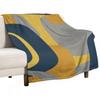 Mid Century Modern Retro Abstract Patroon in Marineblauw, Mosterdgeel en Grijs Plaid Zachtste Toeristenplaids