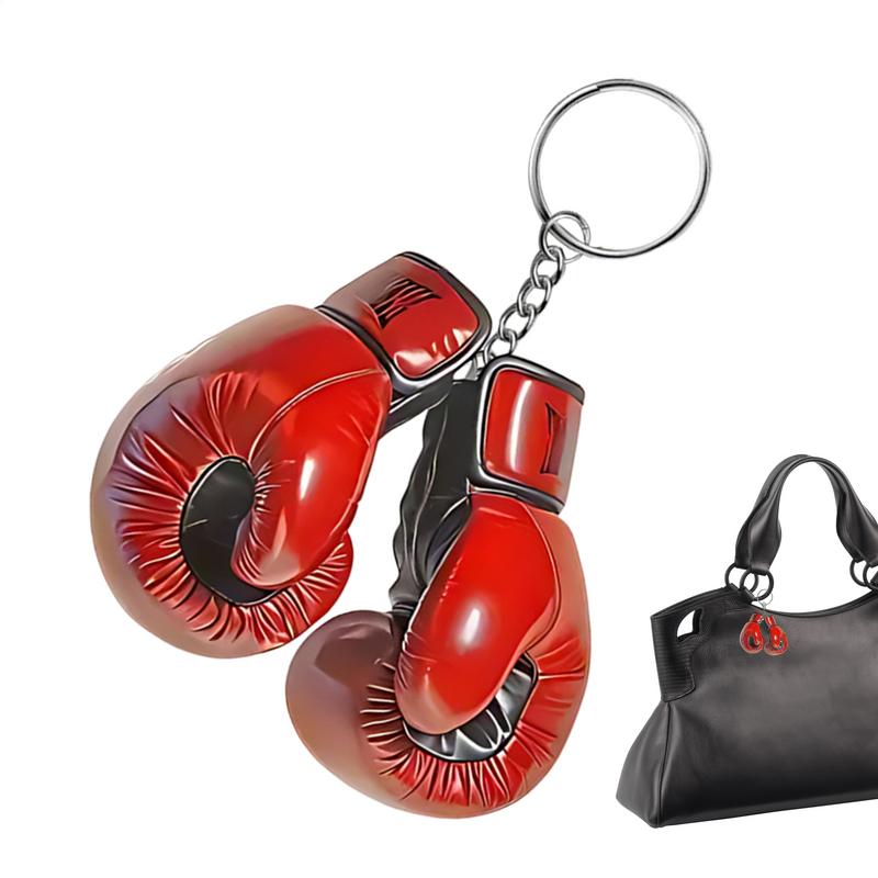 Flat Boxing Glove Keychain Boxing Themed 2D Flat Acrylic Ornament Charm Hanging Decoration For Car Party Gift