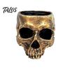 Einzigartige Gothic-Geschenke Totenkopf-Pflanzgefäß, Harzkopf-Blumentopf, Halloween-Süßigkeitenschale, Gruselige Retro-Used-Look-Dekoration für Tischplatte, Heimbar, Büro
