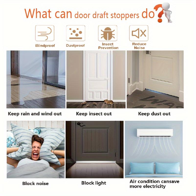 Door Draft StopSilicone Door Draft Stopper Under Door Seal Strip for Soundproofing, Wind Blocking, Dust and Noise Reduction