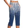 Women's Vintage Floral Print Button Pocket Trousers Slit High Waist Sports Yoga Casual Pants