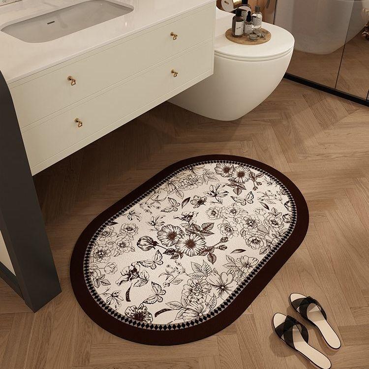 American Retro Bathroom Floor Mat, Diatom Mud, Water Absorption, Non-slip and Quick-drying Floor Mat