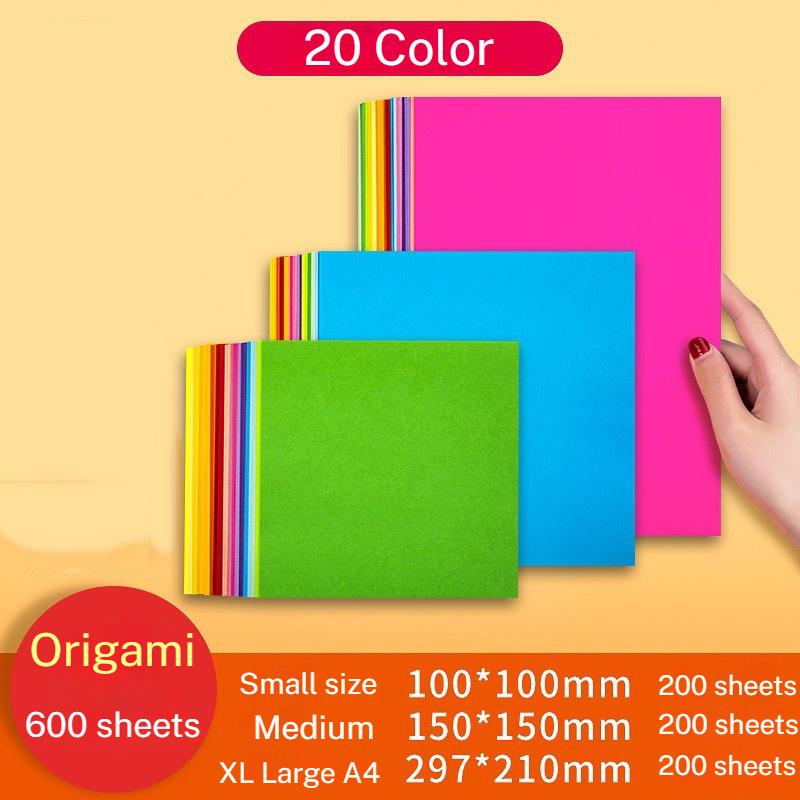 Square Origami Paper Double Sides Solid Color Folding Lucky Wish Paper Crane Multicolor Handmade DIY Scrapbooking Craft Decor