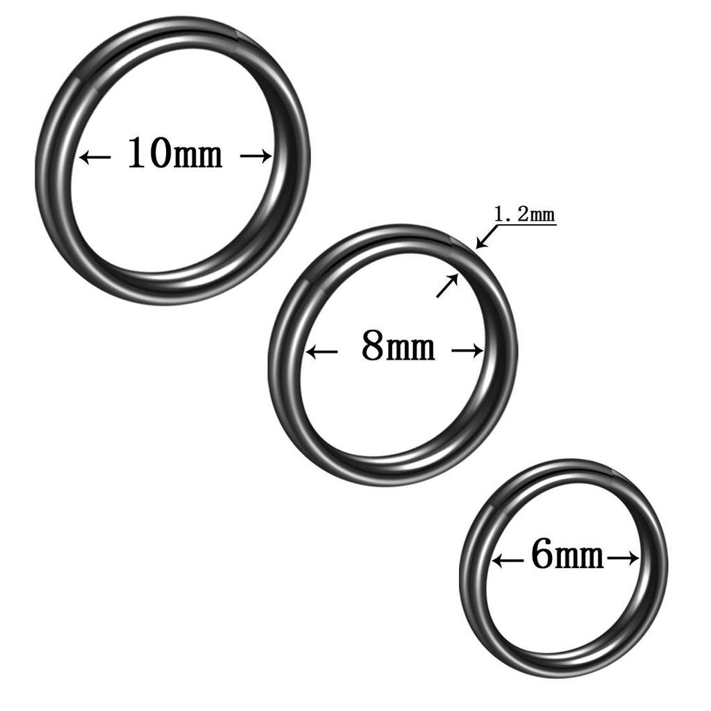 WISH Stainless Steel Multi-color Nose Ring Piercing Stud, Open & Removable, Multiple Sizes