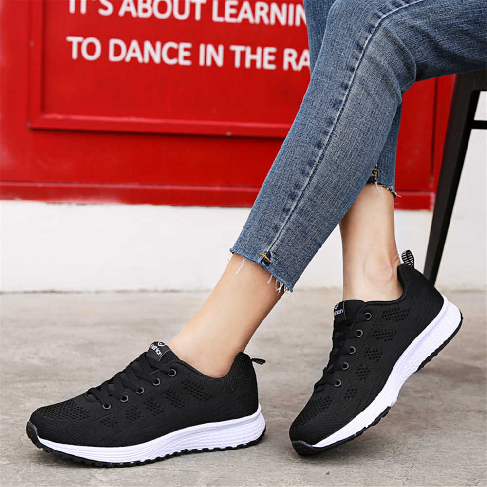Net Flat Sole Women's Sports Shoes Flats Walking Sneakers Skates For Women Special Wide Top Sale First Degree Brand Tnis