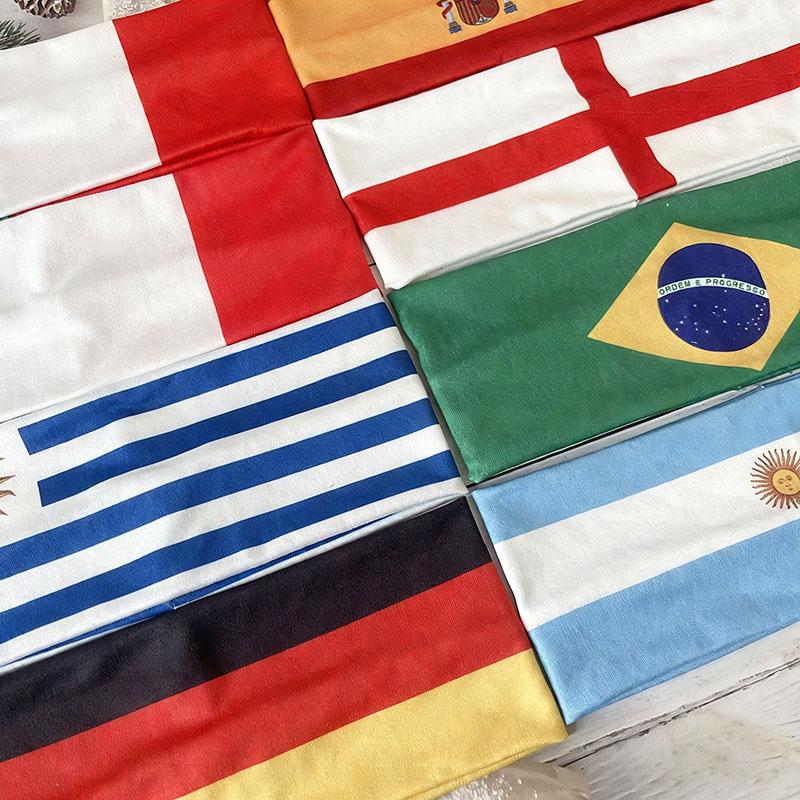4PCS National Flag Soccer Fan Headband Hair Accessories Elastic Cheer Hairband Country Flag Headband for Fans Sports Event