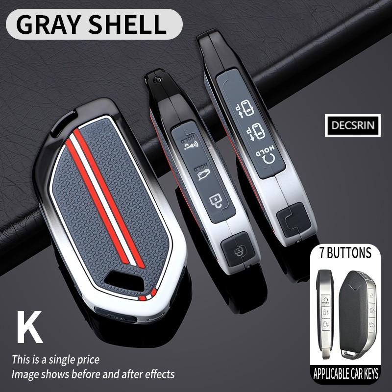 5/6/7/8/9 Buttons Zinc Alloy+Silicone Car Key Case Cover Protective Shell Fob for Kia Ka4 Car Keychain Interior Accessories