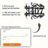 Unique Custom Bohemian Metal Address Plaque Personalized Name Number Durable Iron Front Door Outdoor Sign