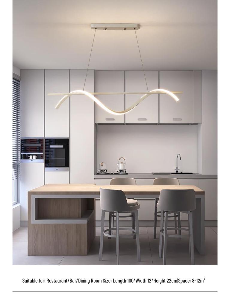 Nordic Minimalist Long Strip Pendant Light for Modern Dining Room or Bar