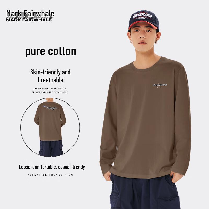 

Mark Fairwhale Men s Heavyweight Cotton Round Neck Long-Sleeve T-Shirt XL