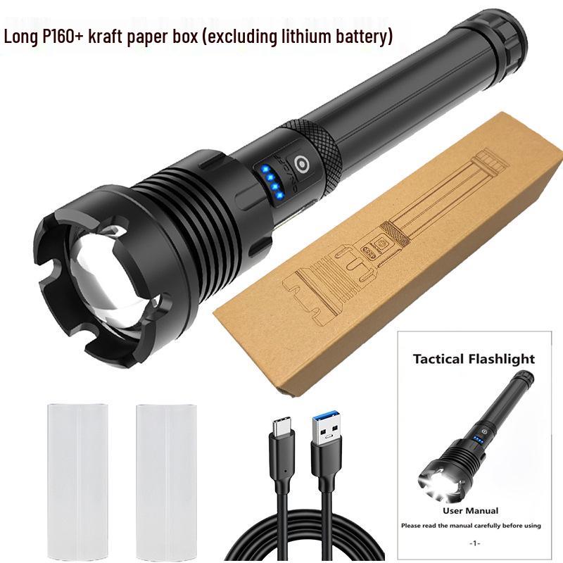 High-Powered Outdoor Flashlight - XHP160 & P90/P70 Emergency Rechargeable Camping Light