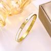 Bracciale da Donna di Lusso in Acciaio al Titanio con Diamanti, Placcato Oro 18K, Chiusura a Conchiglia Bianca, Design per Coppia.