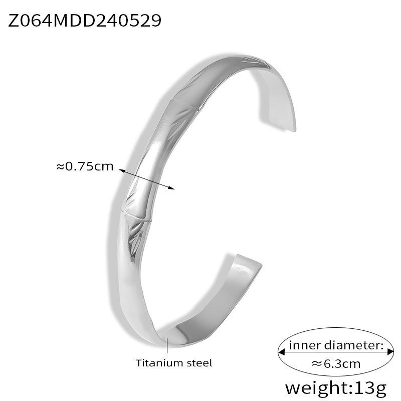 

Универсальный открытый браслет в китайском стиле с бамбуковыми узлами: Женский браслет из титановой стали с покрытием из 18-каратного золота