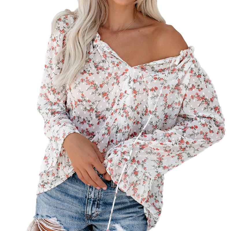 Buy RUUHEE Women Chiffon Female Tops Fashion Shirt Casual Blouse Summer ...