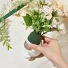 Mini Round Floral Foam Holder Green Flower Arrangement Foam Blocks with Wire for Wine Bottle Decor Wedding Birthday Table Centerpiece