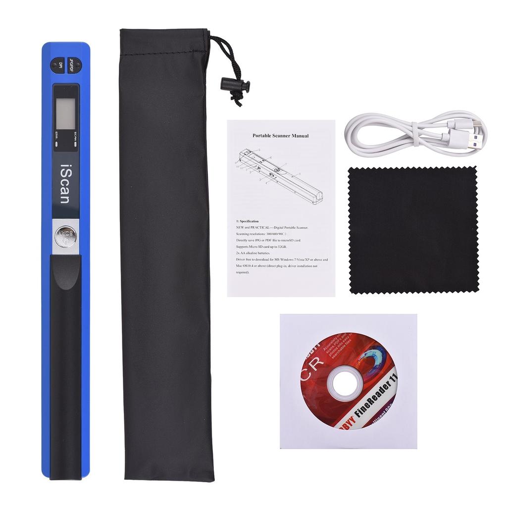 Portable Scanner Mini Handheld Document Scanner A4 Book Scanner JPG and PDF Format 300/600/900 Movement Speed