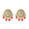 Vintage Ethnic Diamond-Set Flower Fringed Pearl Earrings Female Bohemian Travel Vacation Style Personalized Earrings Jewelry