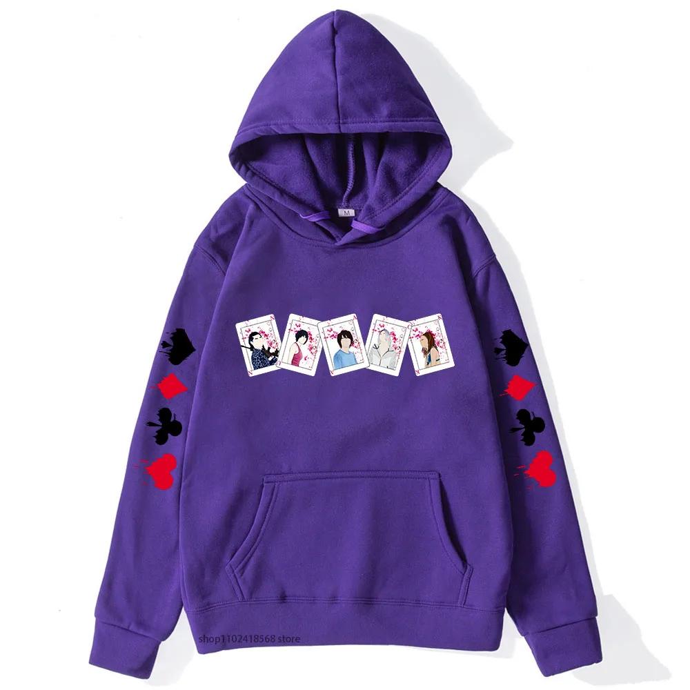 Alice In Borderland Hoodies for Men Women Characters Cards Sweatshirt Y2k Sudadera Male Clothing Streetwear
