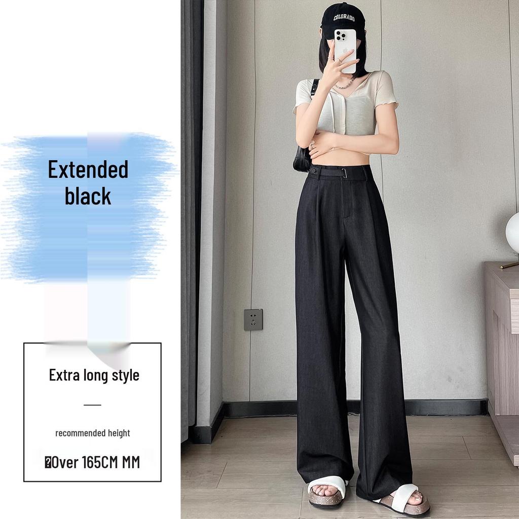 2025 Damen Sommer High-Waist Tencel Eisseide Weitbeinige Hosen