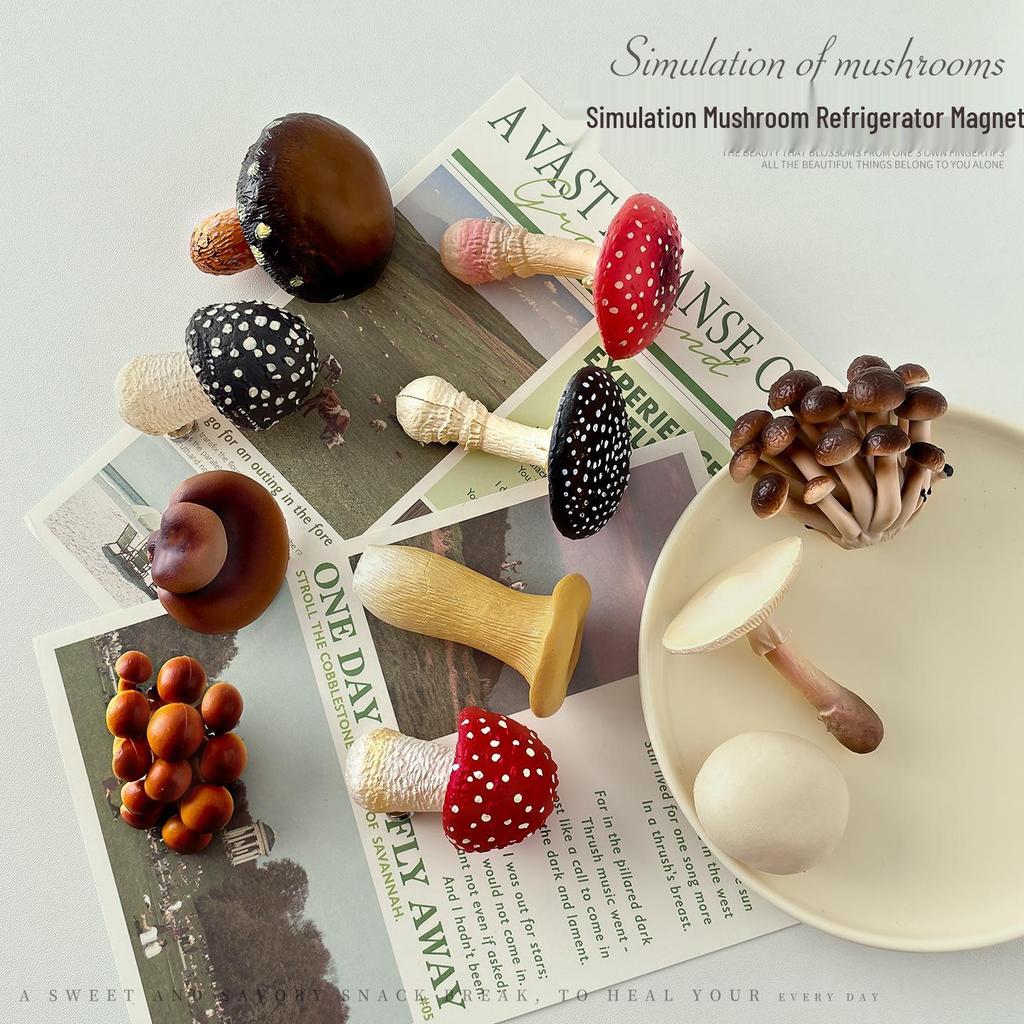 3D Yunnan Wild Mushroom Refrigerator Magnet - Creative Strong Magnetic Suction Message Sticker Decoration
