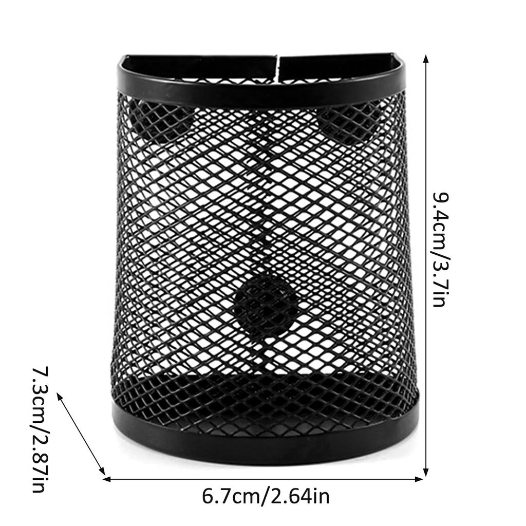 Mesh Magnetic Pencil Holder Metal Stationary Organizer Desktop Stationery Storage Mesh Basket for Refrigerator Locker Office