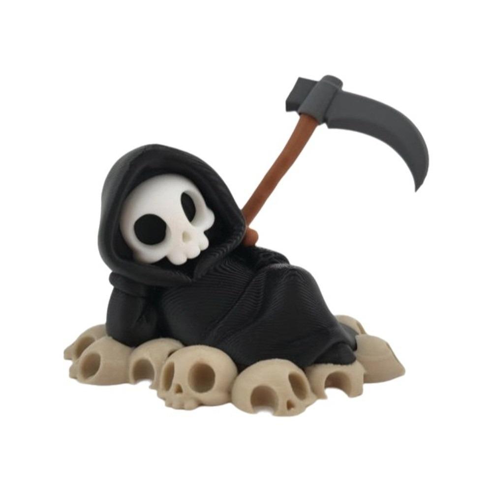 Cute Grim Reaper Toy PLA Halloween Miniature Ghost Desk Statue 3D Printed Doll Bookshelf