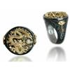 Hot-selling Men's Two-color Ring, Domineering Chinese Dragon Bright Black Gold Jewelry.