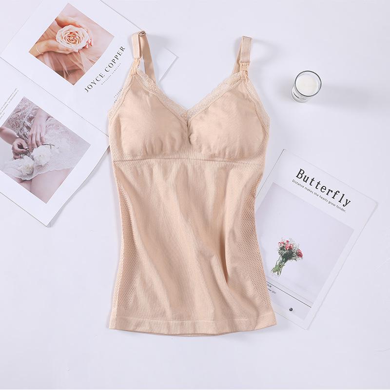 Lace Trim Wireless Nursing Camisole Bra - Pregnancy & Convenient Feeding